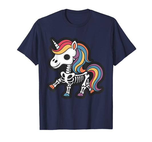Funny Skeleton Unicorn Lovers Spooky Halloween Costume Girls T-Shirt