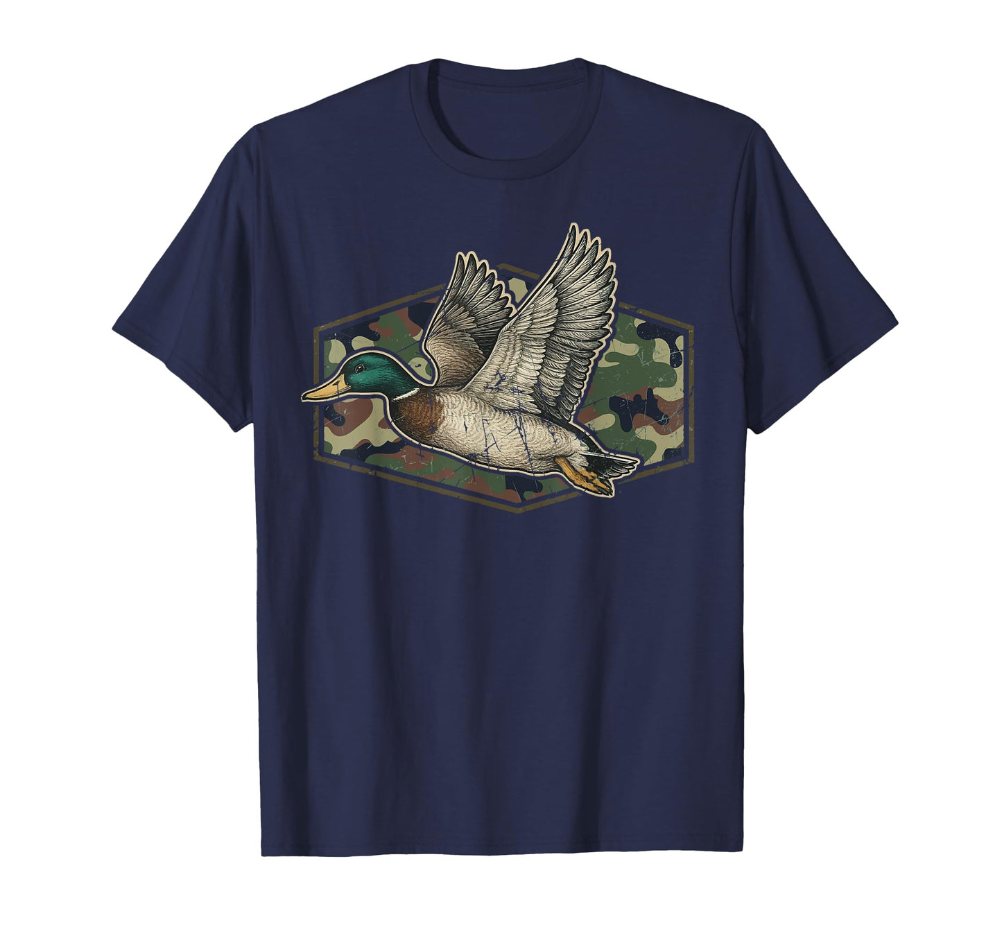 Camo Patriotic Mallard Duck Camouflage Flying Duck Hunting T-Shirt