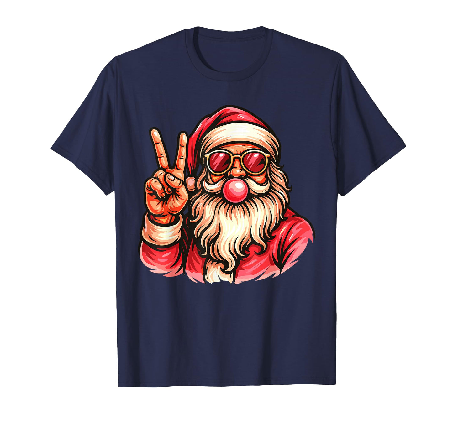 Pink Gum Bubble Blowing Santa Shirt, Vintage Pink Christmas T-Shirt