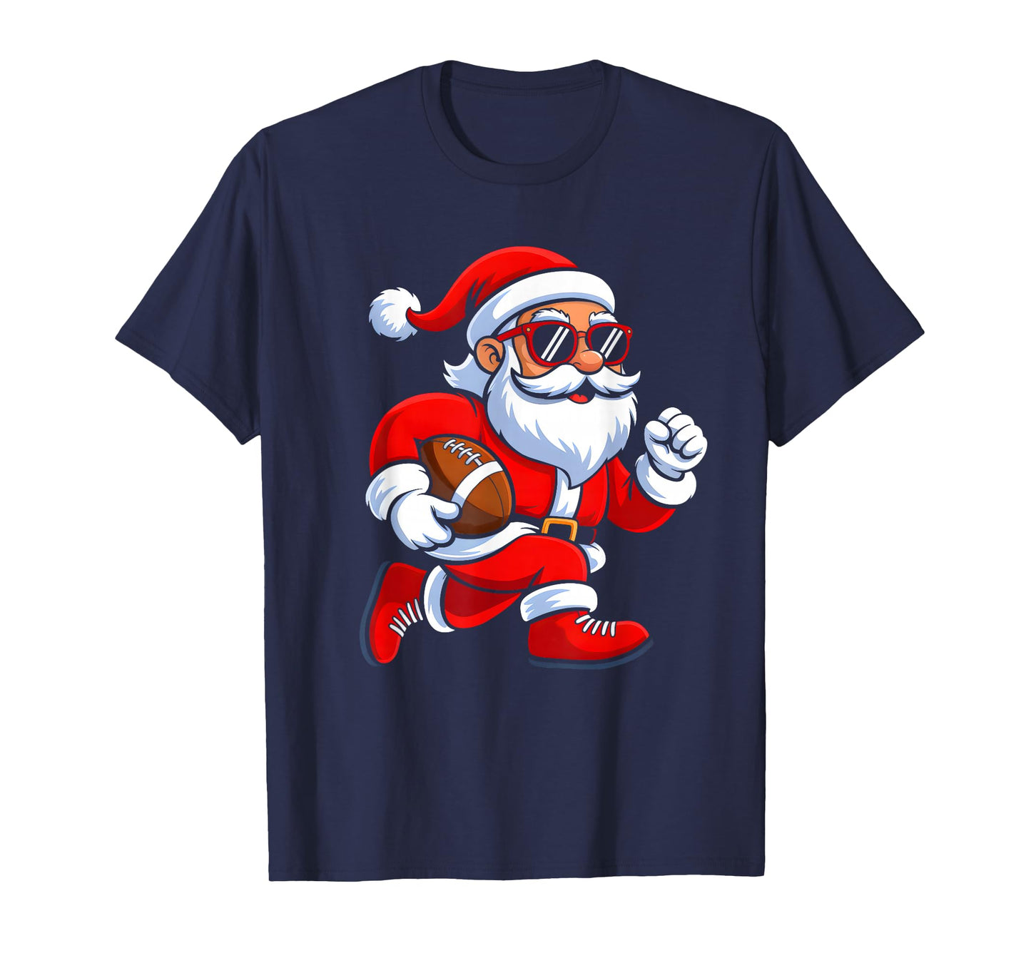 Santa Playing Football Christmas Funny Xmas Men Boys Kids T-Shirt