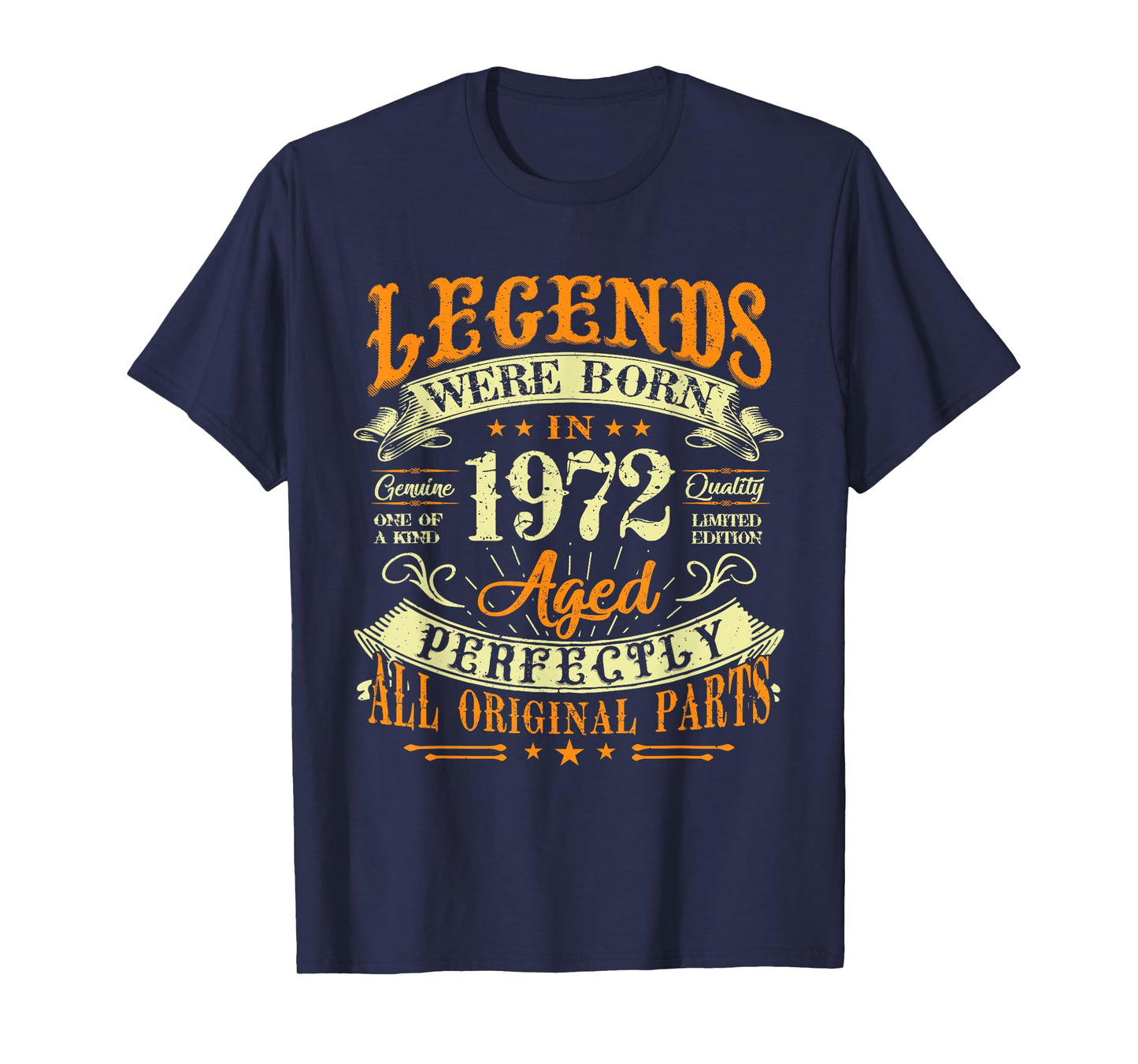 53th Birthday Vintage Legends Born In 1972 53 Years Old T-Shirt
