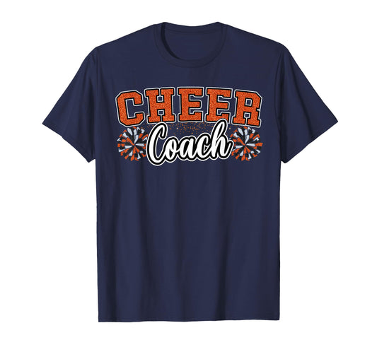 Loud Proud Cheer Coach Orange Pom Poms Cheerleader Women T-Shirt