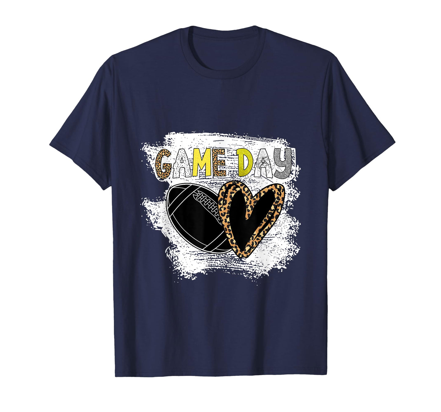 Game Day Leopard Cheetah American Football Fans Women Girls T-Shirt