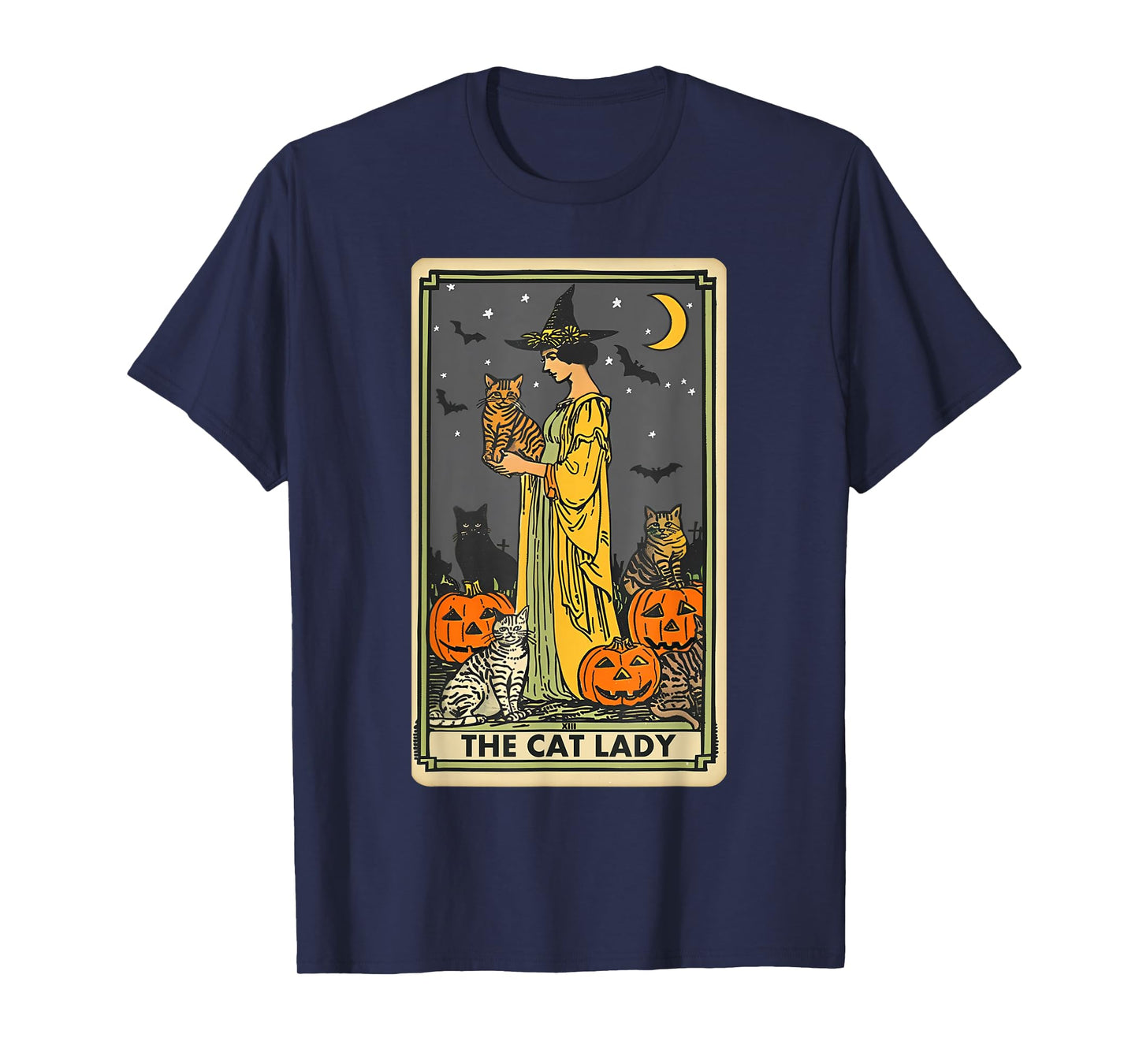 The Cat Lady Tarot Card Vintage Gothic Cat Women Cat Mom T-Shirt
