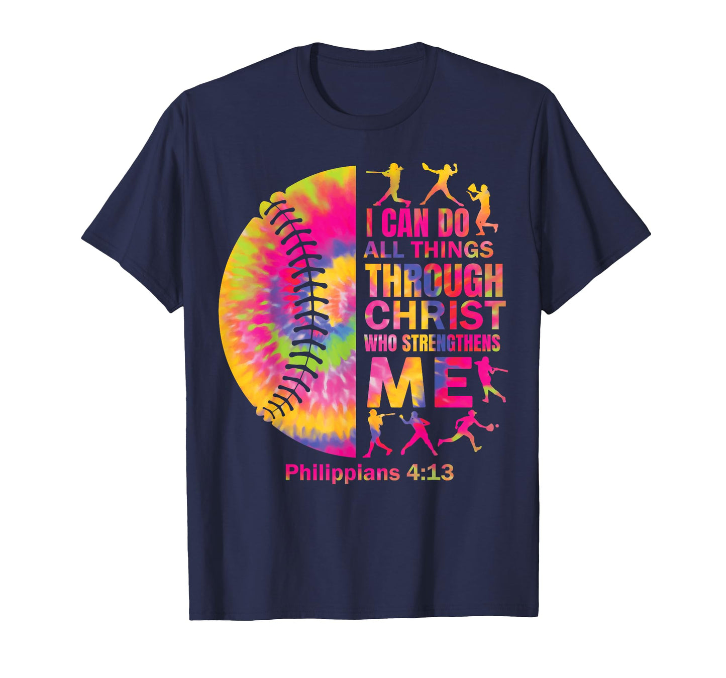 Women Christian Christ Softball t Shirt Teen Girls Tie Dye T-Shirt