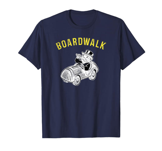 Monopoly Mr. Monopoly Boardwalk Car Ride Gaming Distressed T-Shirt