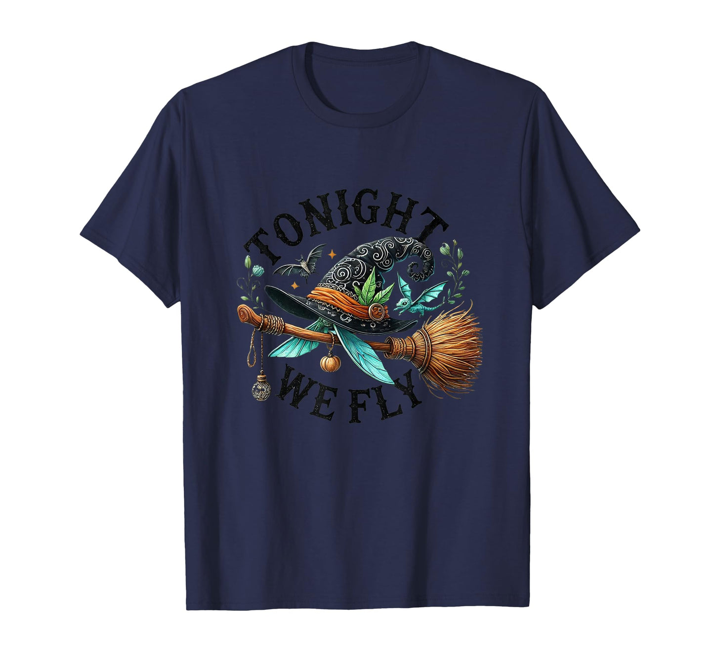 Amazing Spooky Creepy Halloween Witch Broom T-Shirt