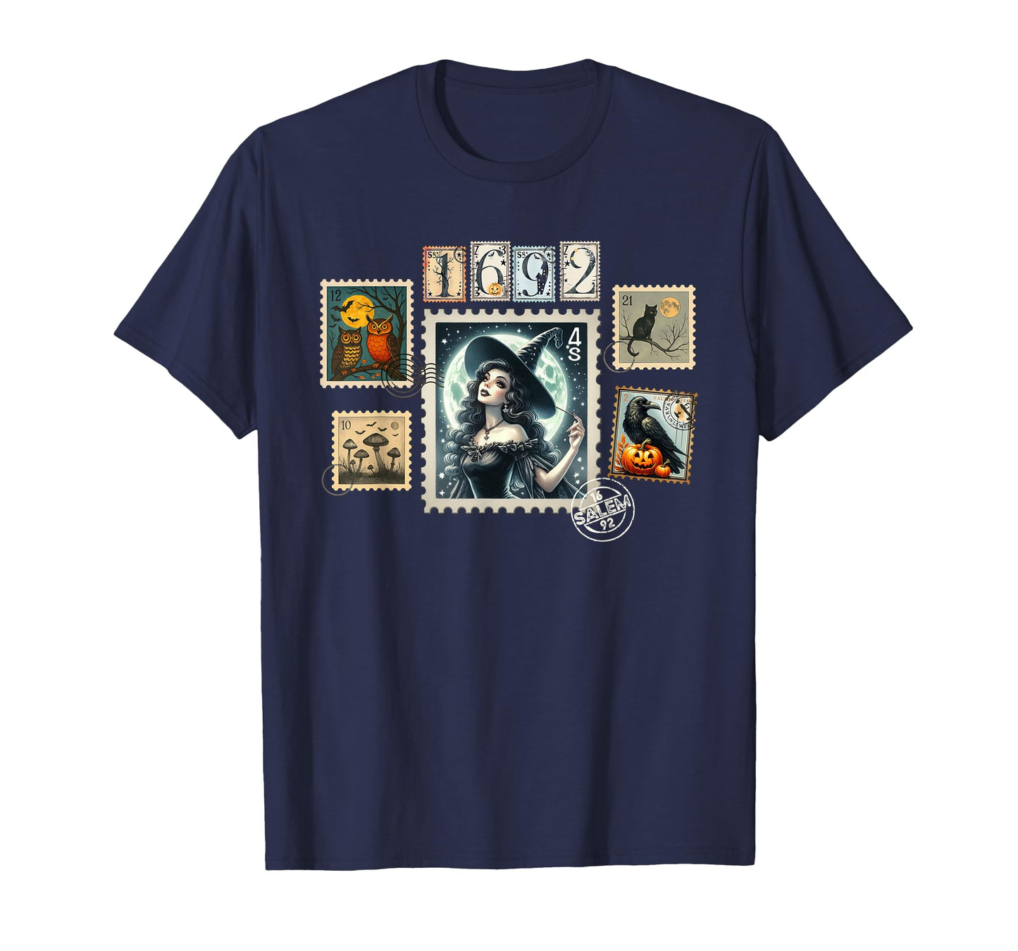 Halloween Witch Postage Stamps Salem They Missed One 1692 T-Shirt