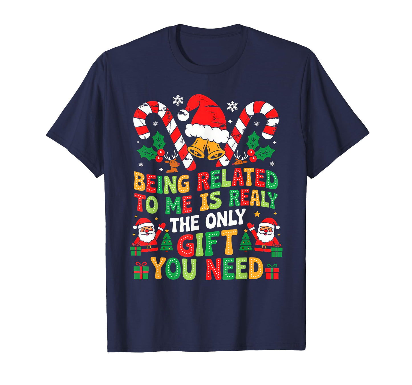 Groovy Being Related to Me Funny Christmas Family Xmas Vibes T-Shirt