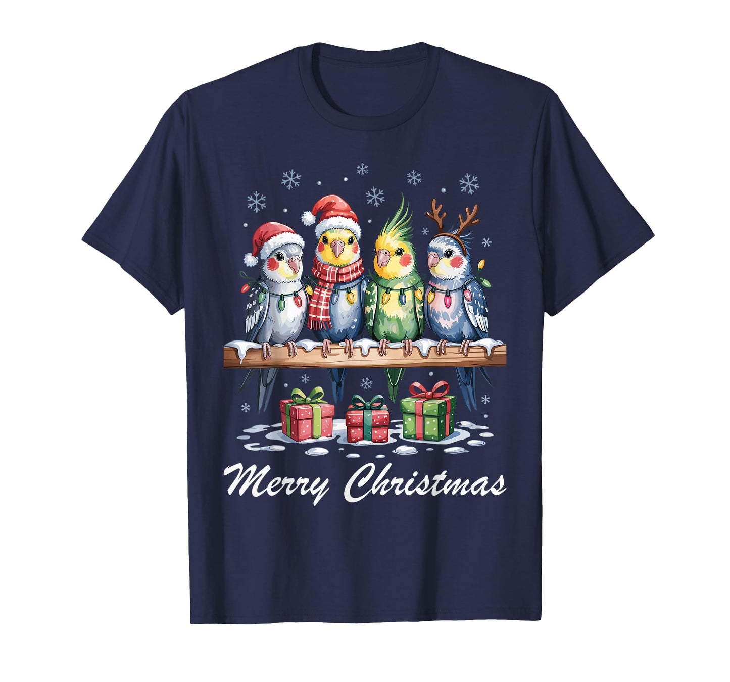 Cockatiel Merry Christmas Cute Pet Lovers Funny Holiday T-Shirt