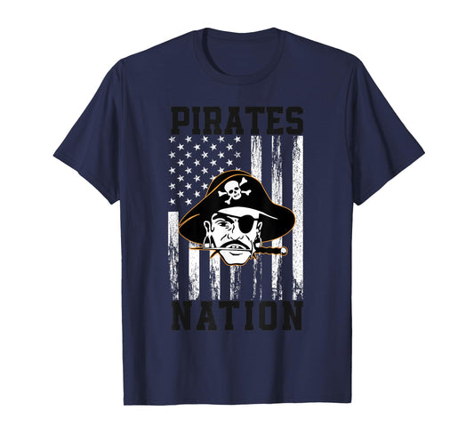 Wheelersburg Pirates Logo Nation HS T-Shirt