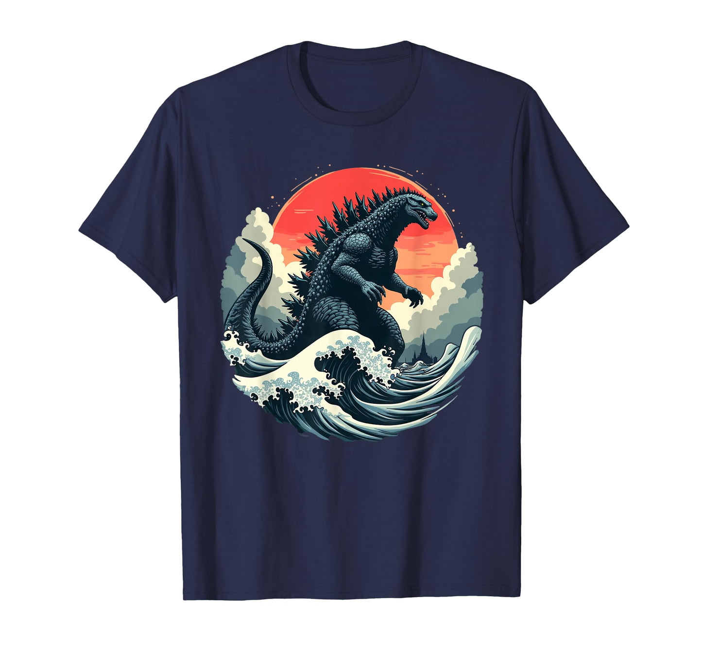 Vintage Japanese Kaiju Monster The Great Wave Off Kanagawa T-Shirt