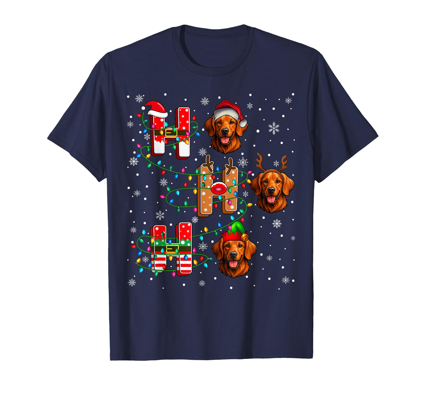Ho Ho Ho Santa Hat Elf Chesapeake Bay Retriever Dog Xmas T-Shirt