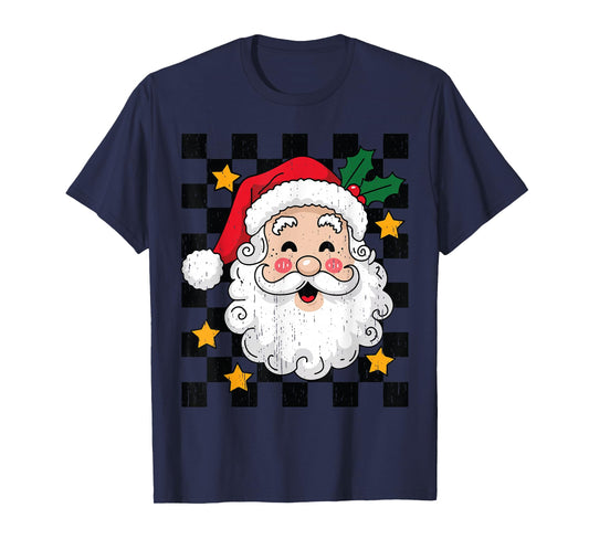 Cute Santa Claus Face Christmas Funny Old Fashioned Xmas T-Shirt