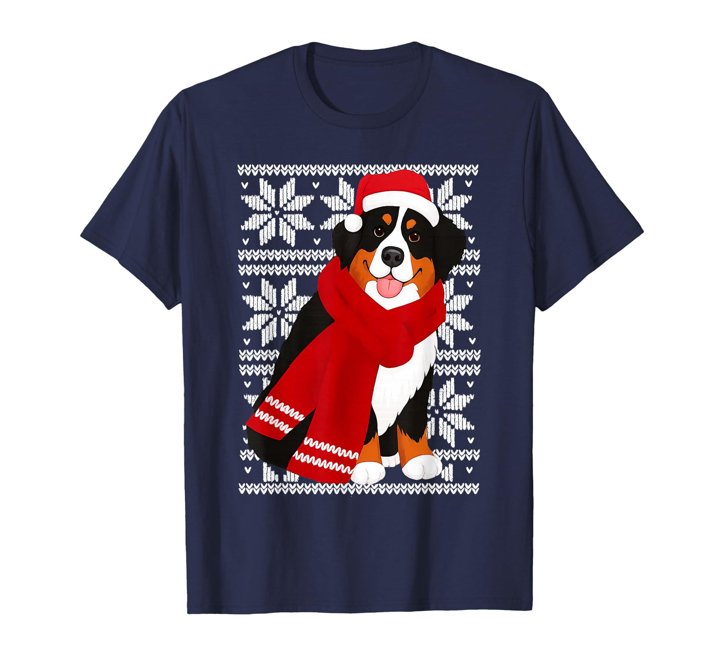 Bernese Mountain Dog Ugly Christmas Holiday Dog Lover T-Shirt