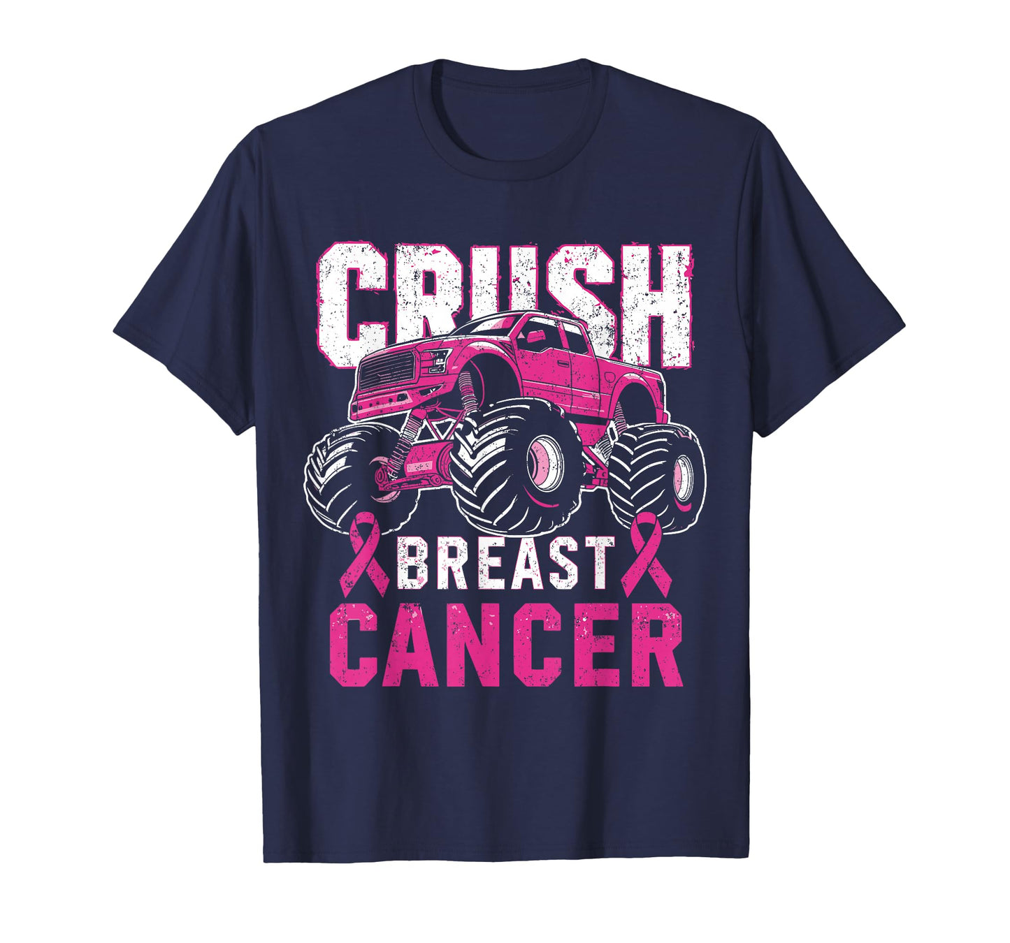 Monster Truck Pink Breast Cancer Awareness Kids Toddler Boys T-Shirt