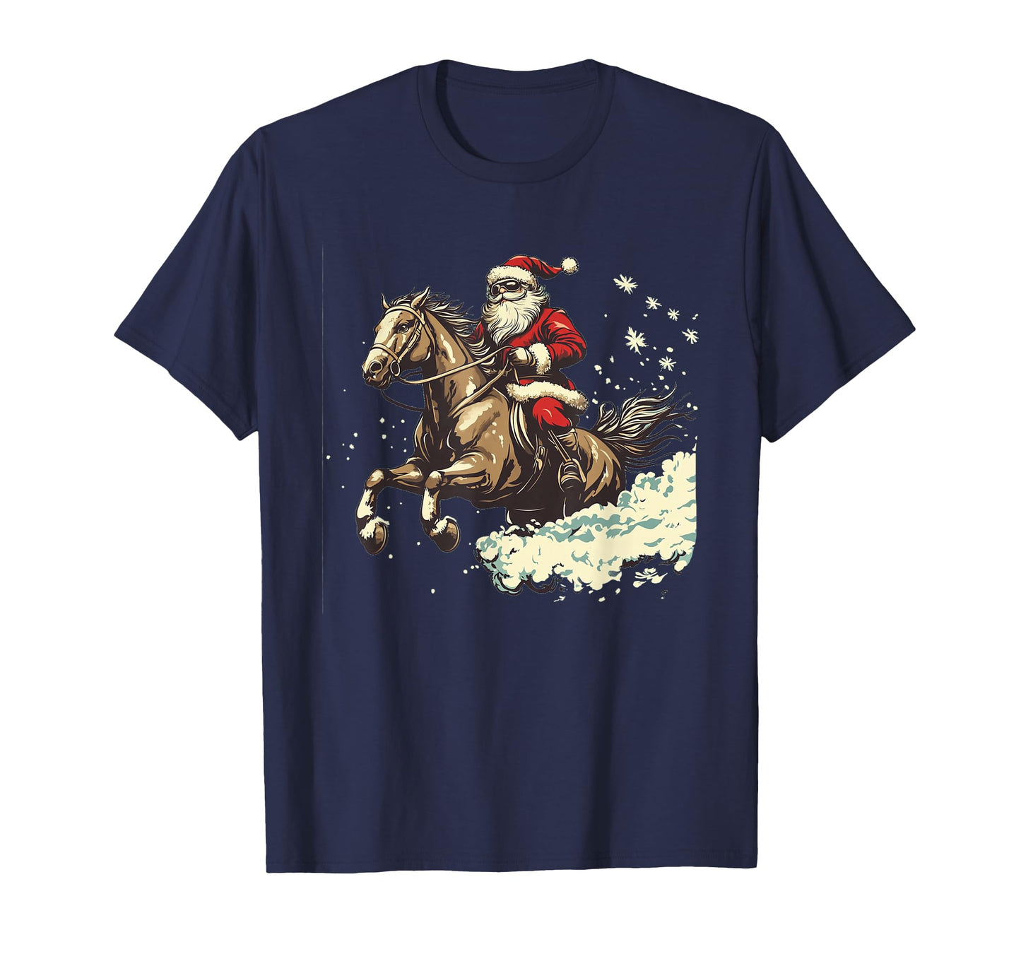 Horse-Riding Santa Claus for Christmas Fun in Winter T-Shirt