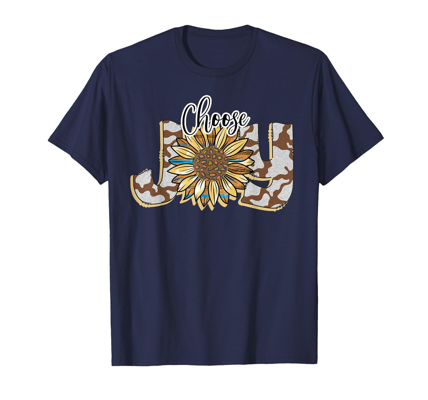 Choose Joy Inspirational Sunflower And Camo Western T-Shirt