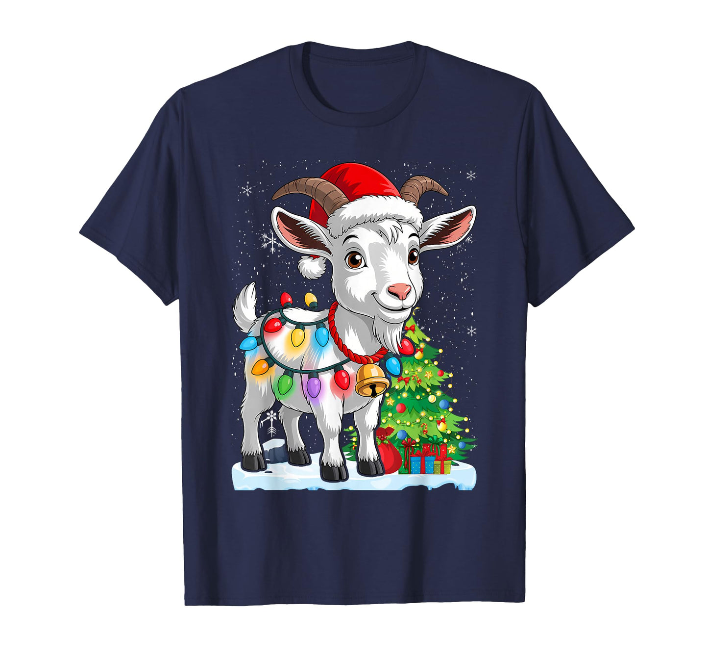 Santa Goat Christmas Xmas Light for Lover T-Shirt