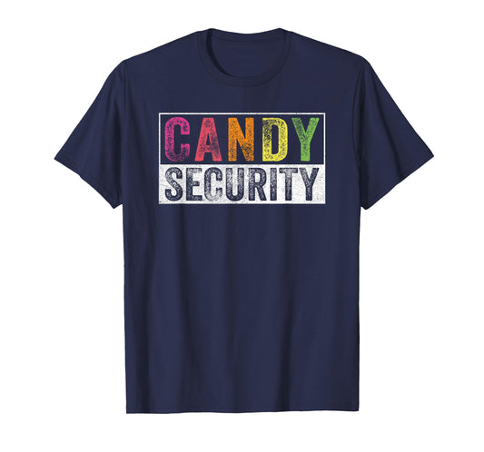 Retro Vintage Candy Security Ghost For Halloween Unisex-Adults, Kids Black Short Sleeve T-Shirt