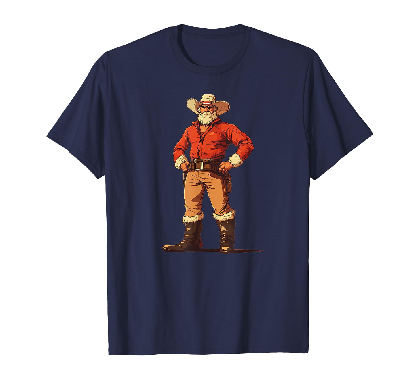Cowboy Up for Christmas with a Santa Claus Twist T-Shirt