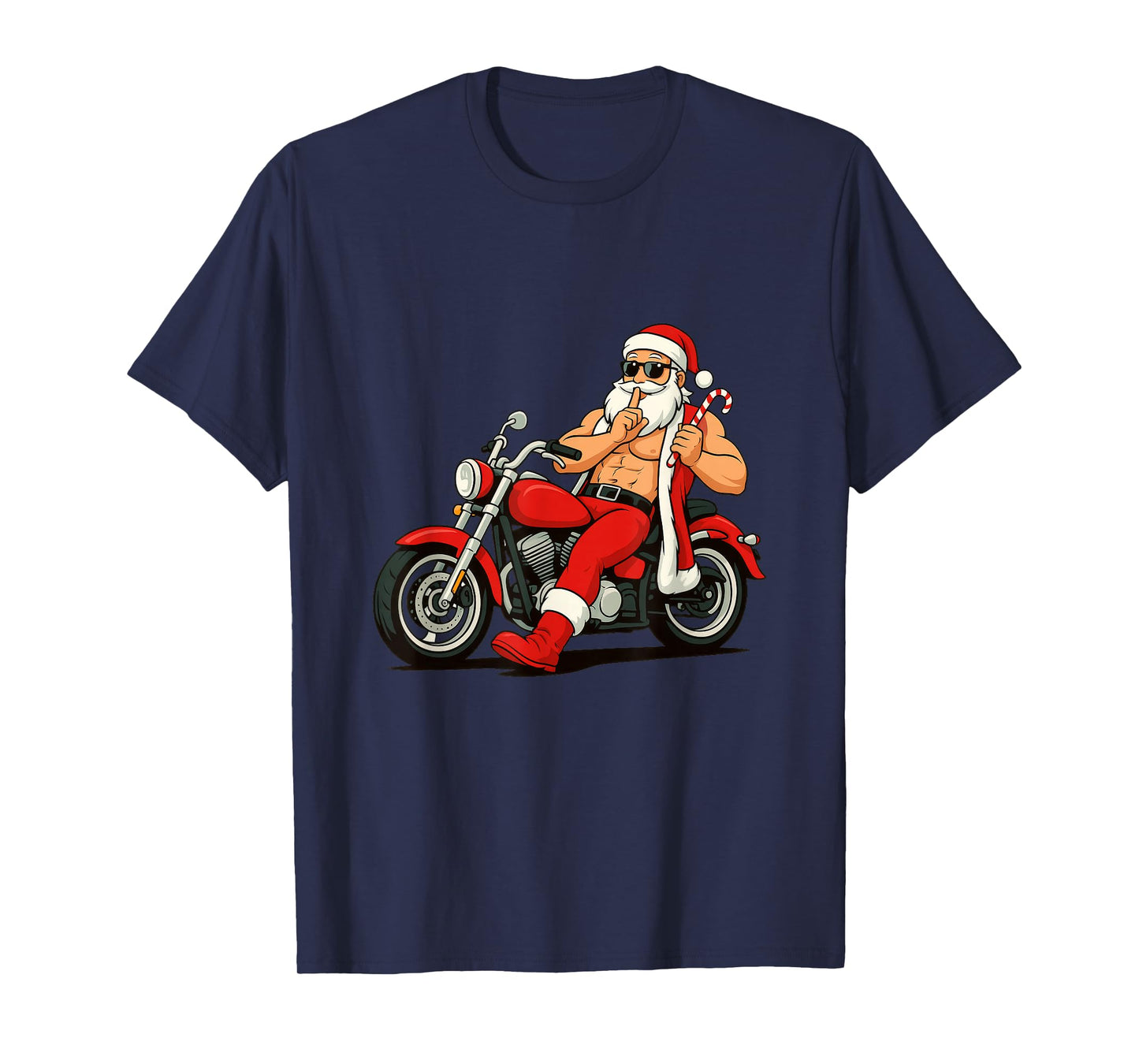 Naughty Christmas Look in Motorcycle Style for Biker T-Shirt