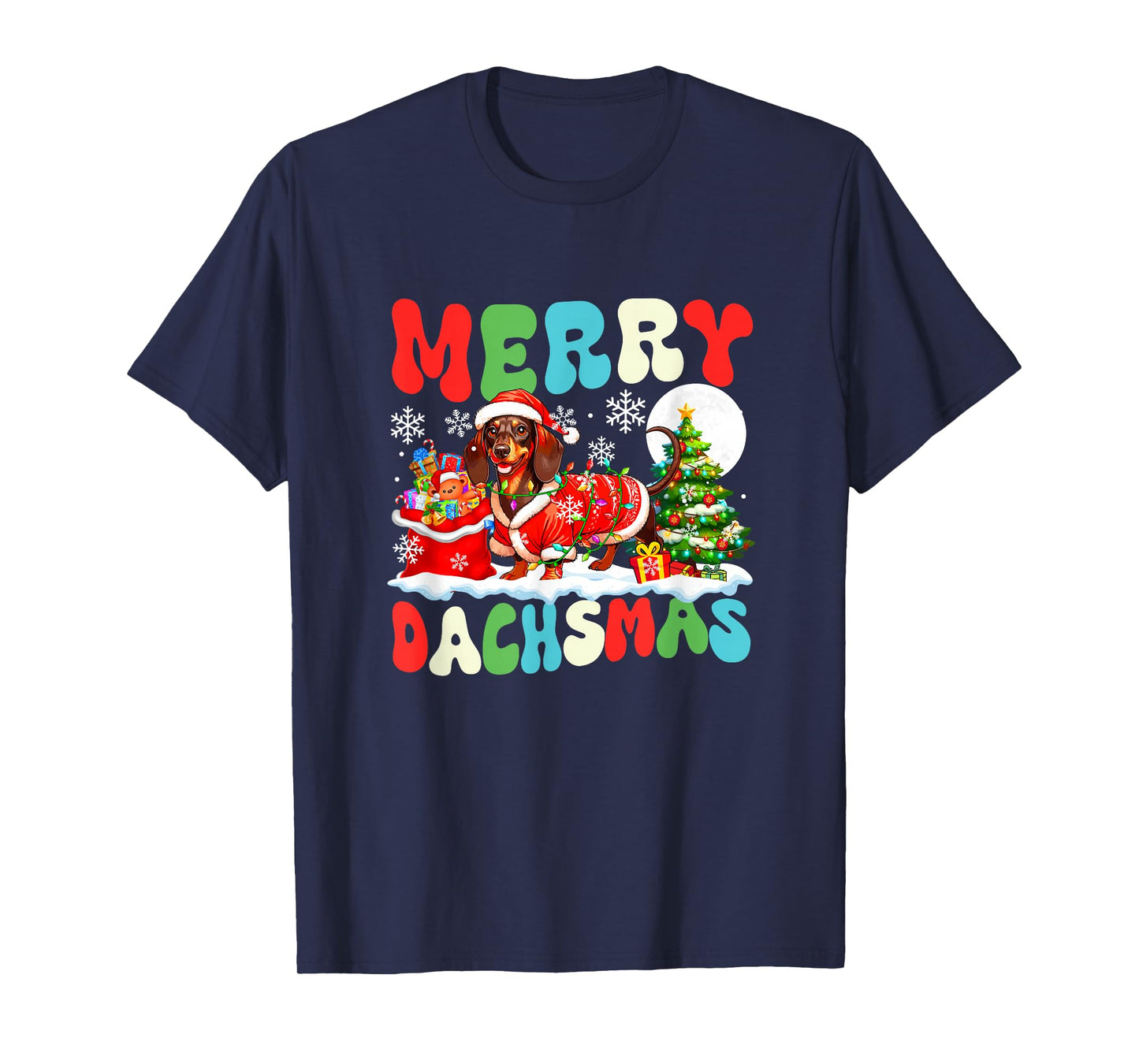 Merry Dachsmas Christmas Santa Dachshund Costume Owner T-Shirt