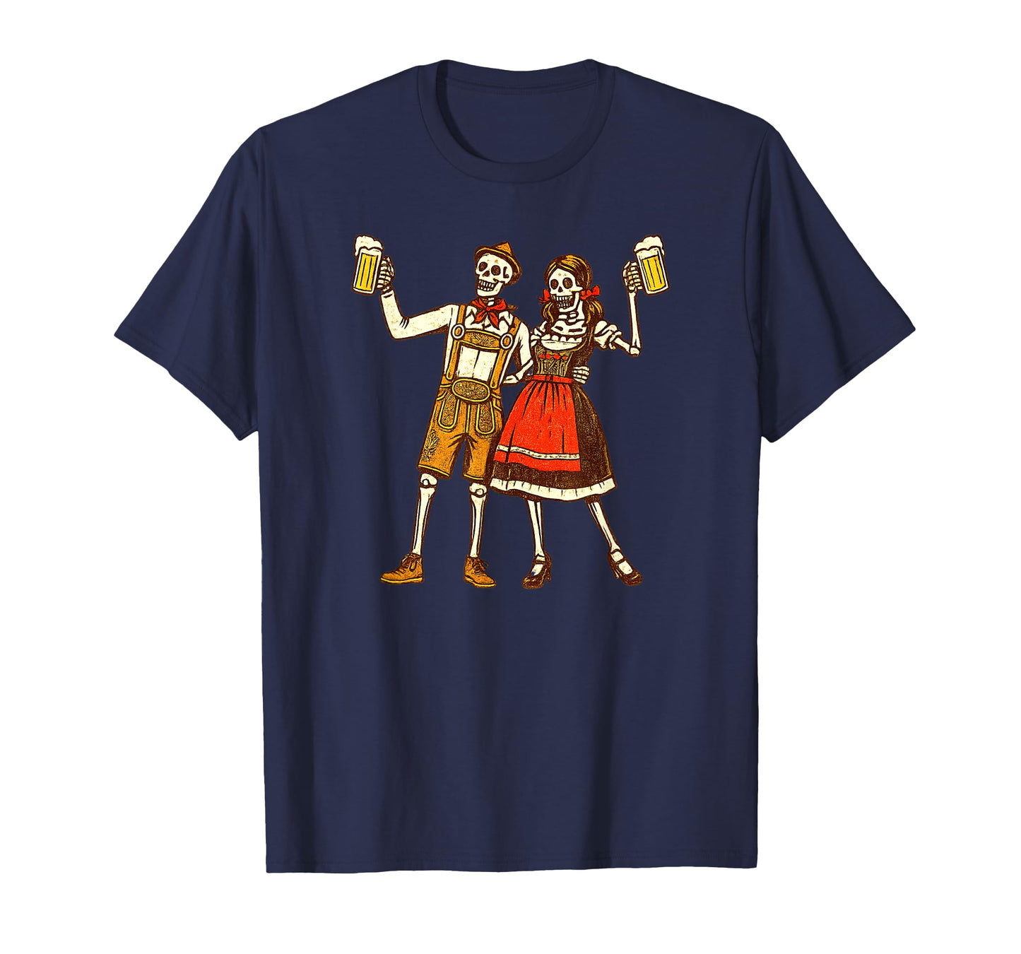 Oktoberfest Halloween Skeleton Beer Funny Oktoberfest T-Shirt