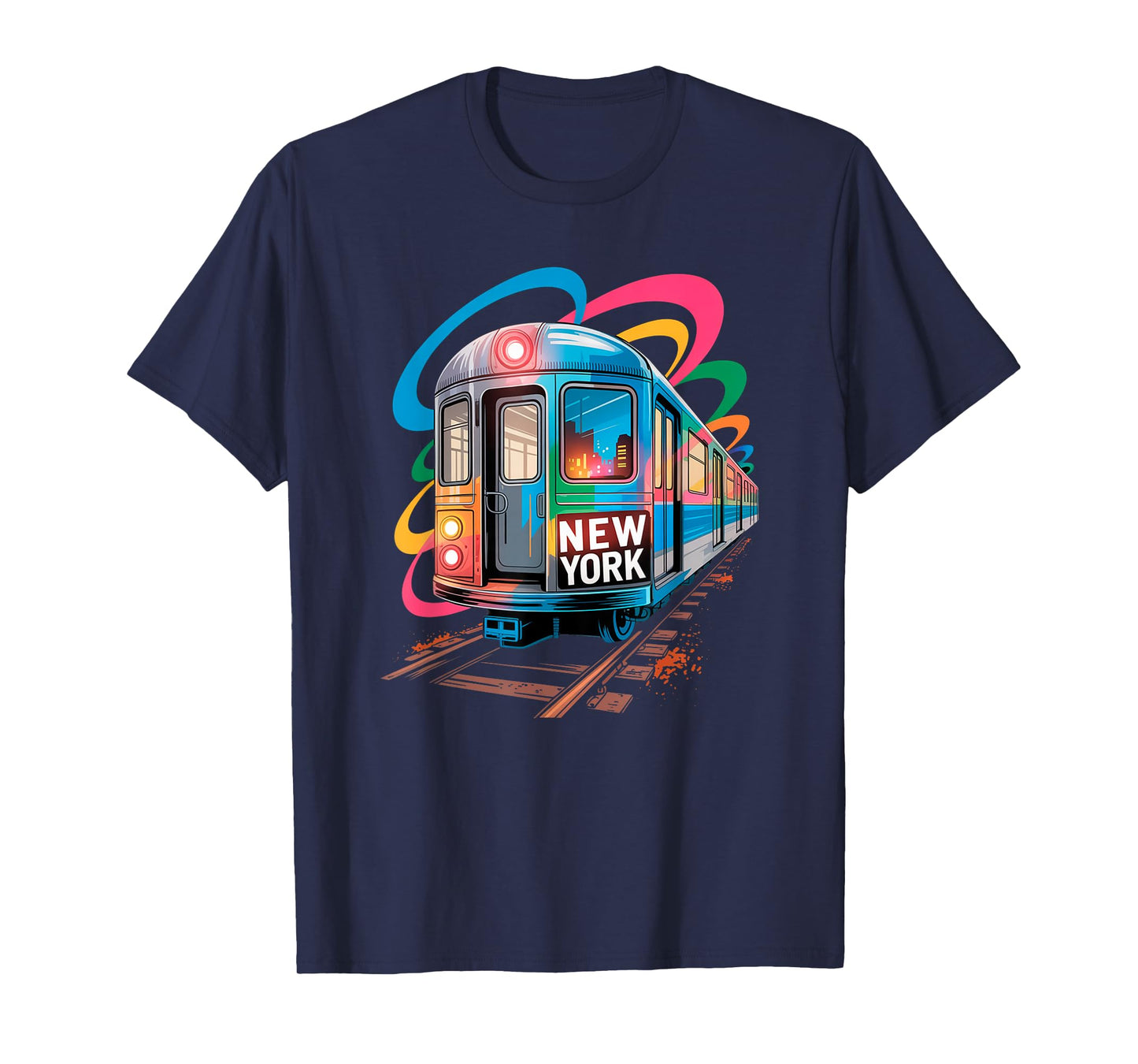 New York City Transit Bold Urban Train-Inspired Design T-Shirt