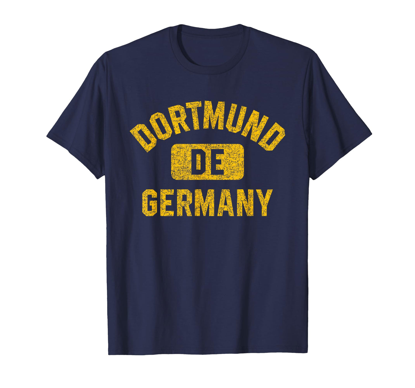 Dortmund Germany DE Gym Style Distressed Amber Print T-Shirt