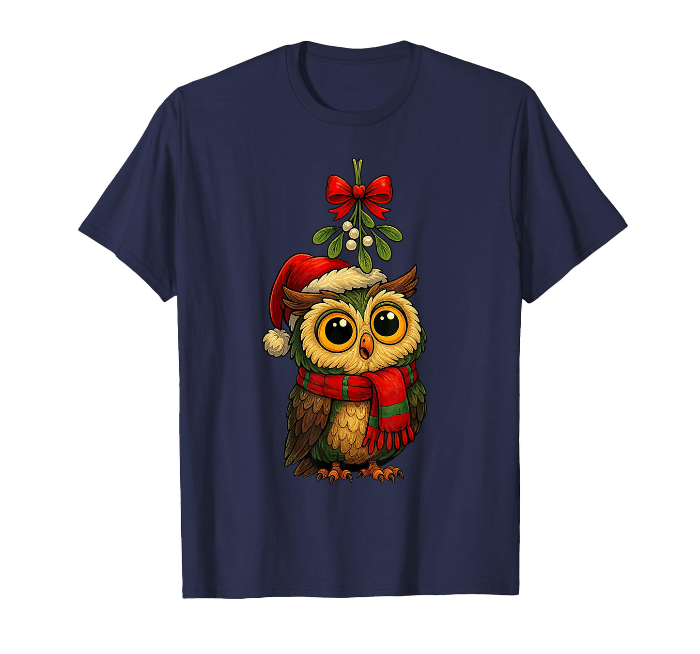 Kawaii Baby Owl Christmas Birding Birder Holidays T-Shirt