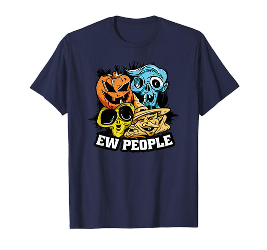Ew People Pumpkin Alien Zombie Witch Happy Halloween T-Shirt