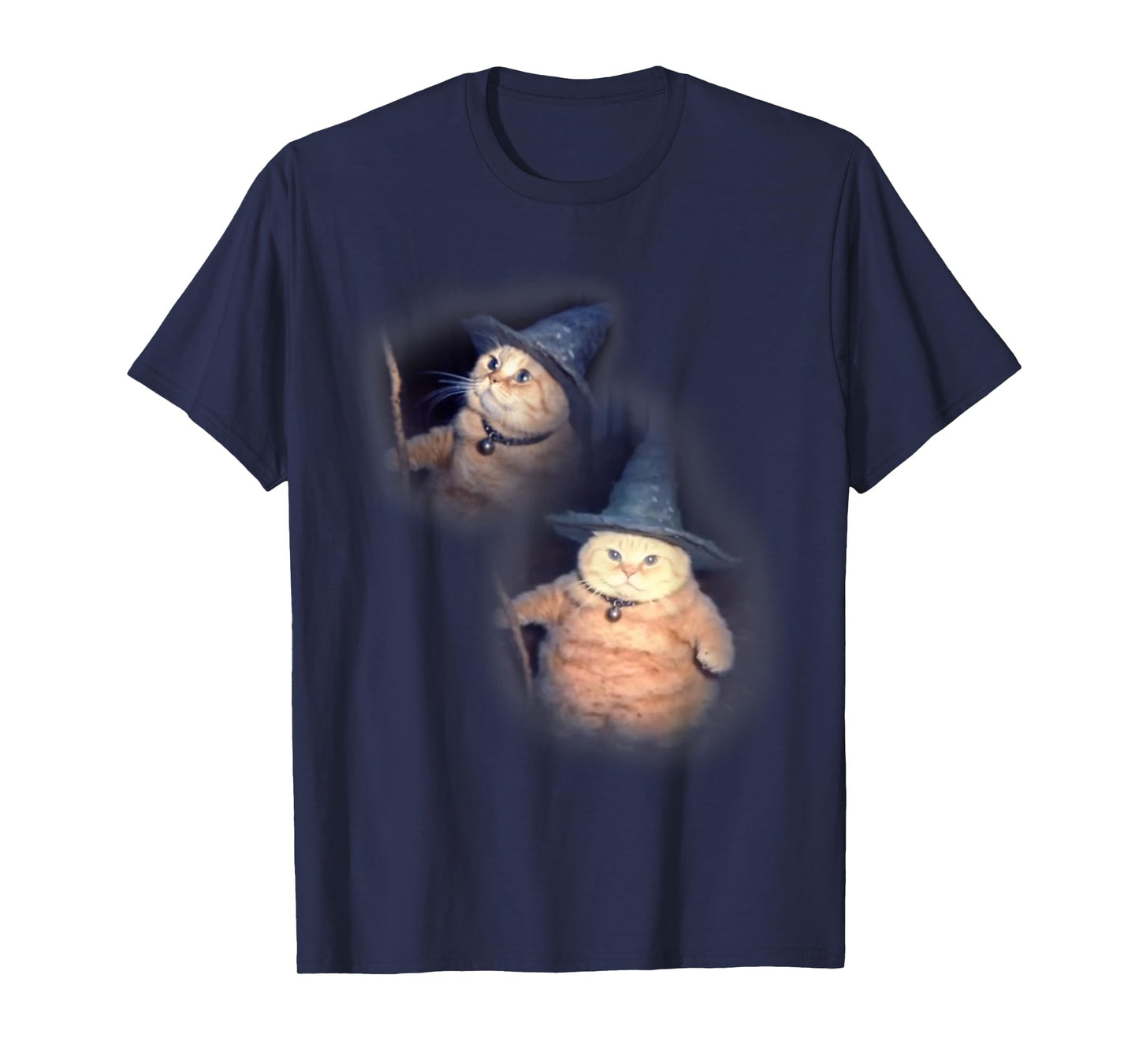 Vintage 90s Wizard Cat Weird Funny Halloween Cat Meme T-Shirt