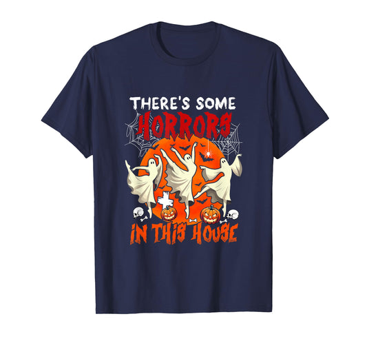 There's Some Horrors in Halloween House Three Boos Dancing T-Shirt