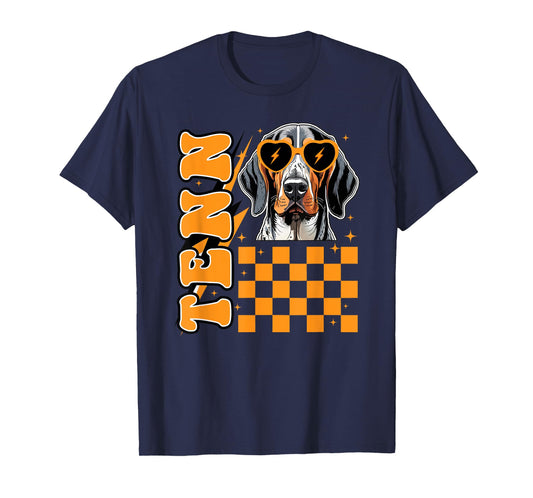 Tennessee Orange White Hound Dog Vintage, TN Orange Blooded Men Women Kids T-Shirt