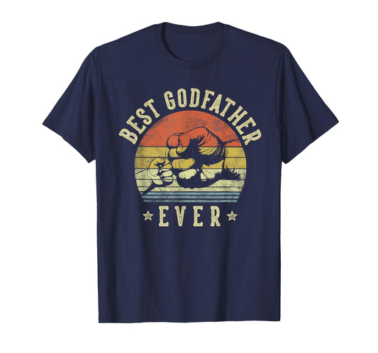 Best Godfather Ever Retro Fist Bump Vintage Design Godfather T-Shirt