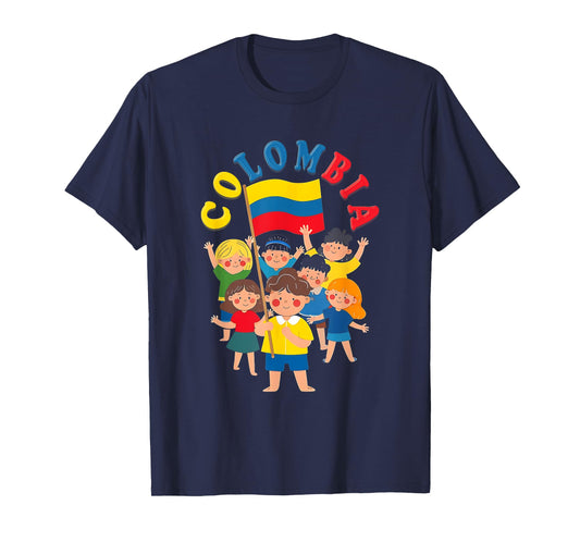 Kids Colombia Flag Hispanic Heritage Month Colombian T-Shirt