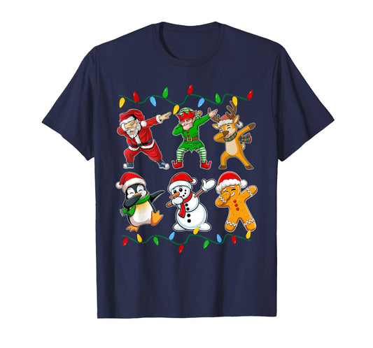 Dabbing Santa Reindeer Elf Snowman Friends Christmas Dab T-Shirt