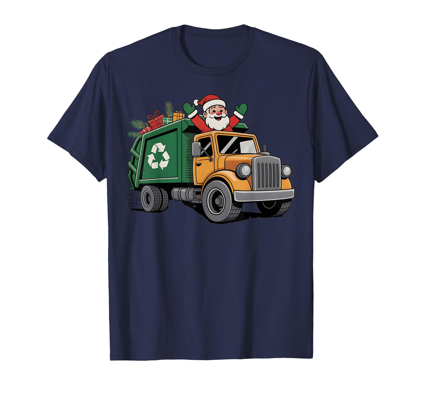 Garbage Truck Christmas Cute Santa Xmas Boys Girls Men Kids T-Shirt