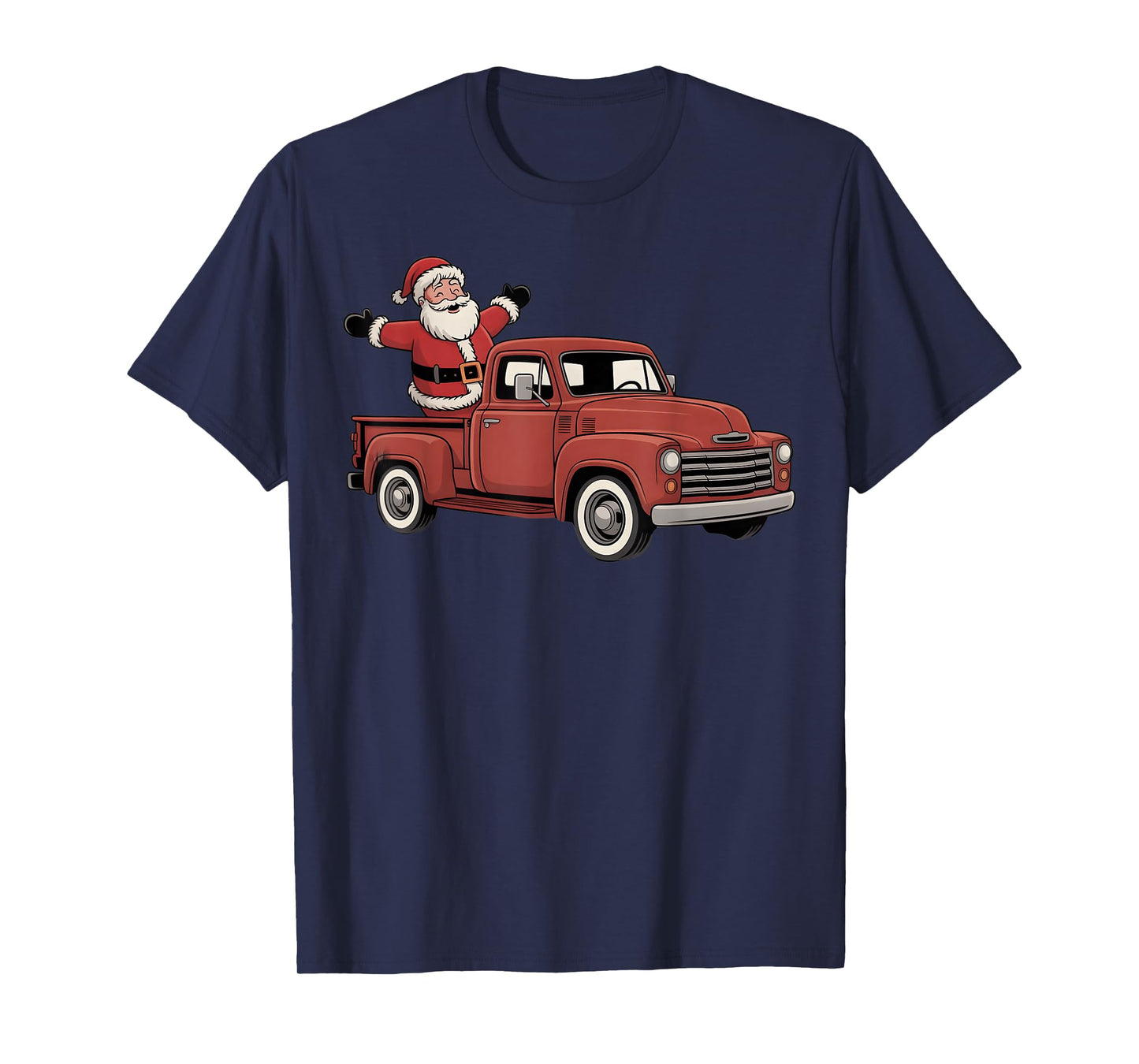 Cute Christmas Pickup Truck Trucker Santa Xmas Boys Men Kids T-Shirt