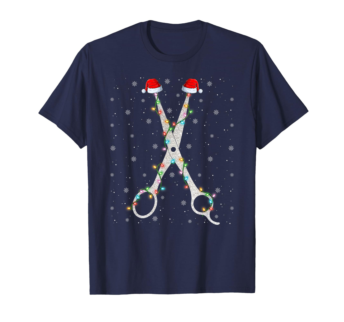 Hairstylist Scissor Xmas Lights Hair Stylist Christmas T-Shirt