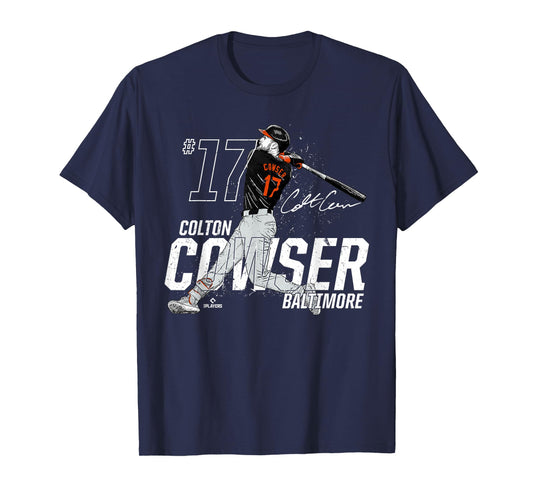 Dynamic Pose Colton Cowser Baltimore Baseball MLBPA T-Shirt