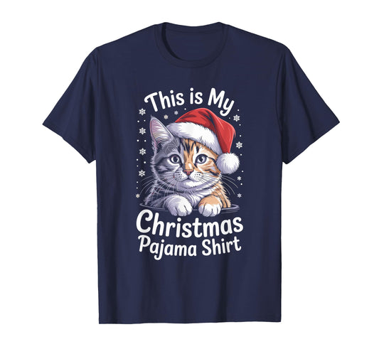 Cute Cat Santa Hat Christmas Xmas Kitten for Men Women T-Shirt