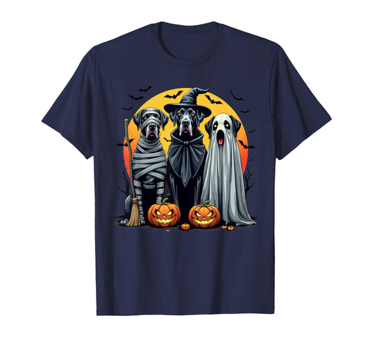 Great Dane Halloween Costume Mummy Witch Ghost T-Shirt
