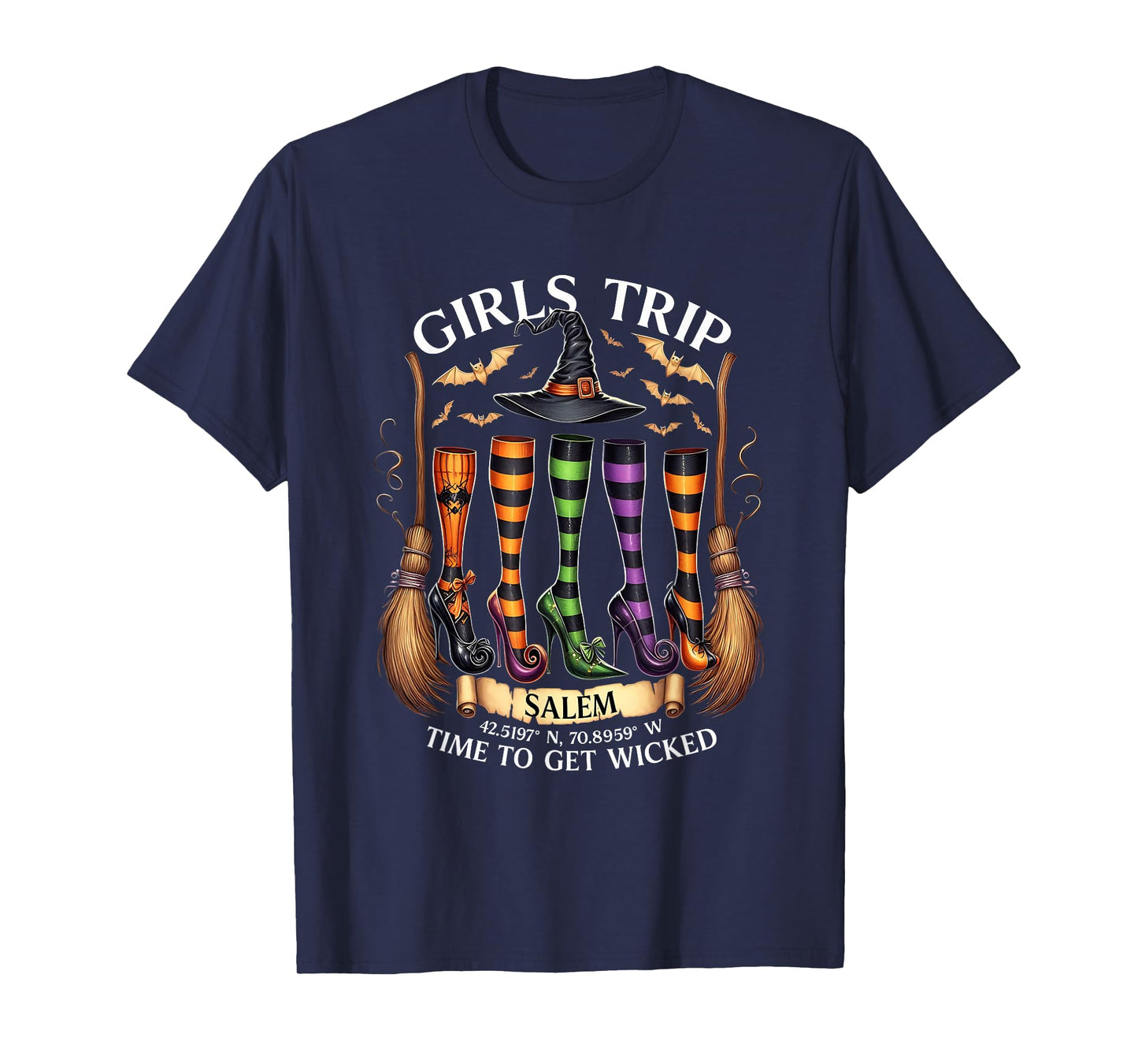Retro Girls Trip Salem Time to Get Salem 1692 Halloween T-Shirt