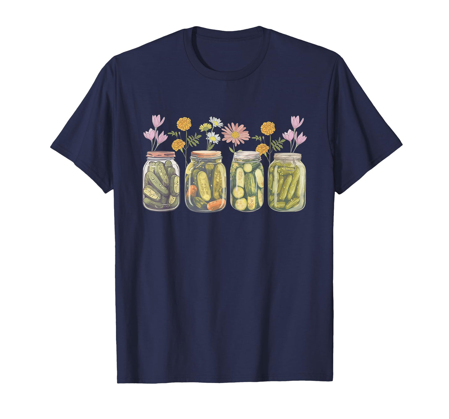 Vintage Canned Pickles Wildflower Canning Season Pickle Jar T-Shirt