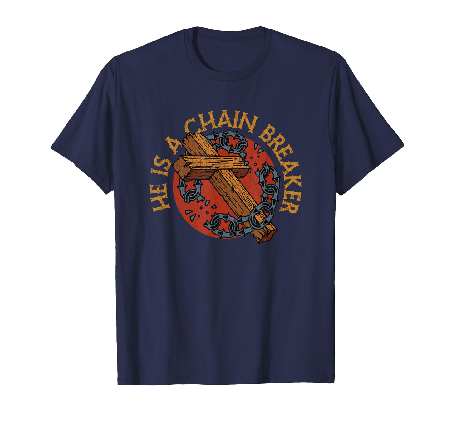 Vintage Chain Breaker Saved Born Again Cross T-Shirt