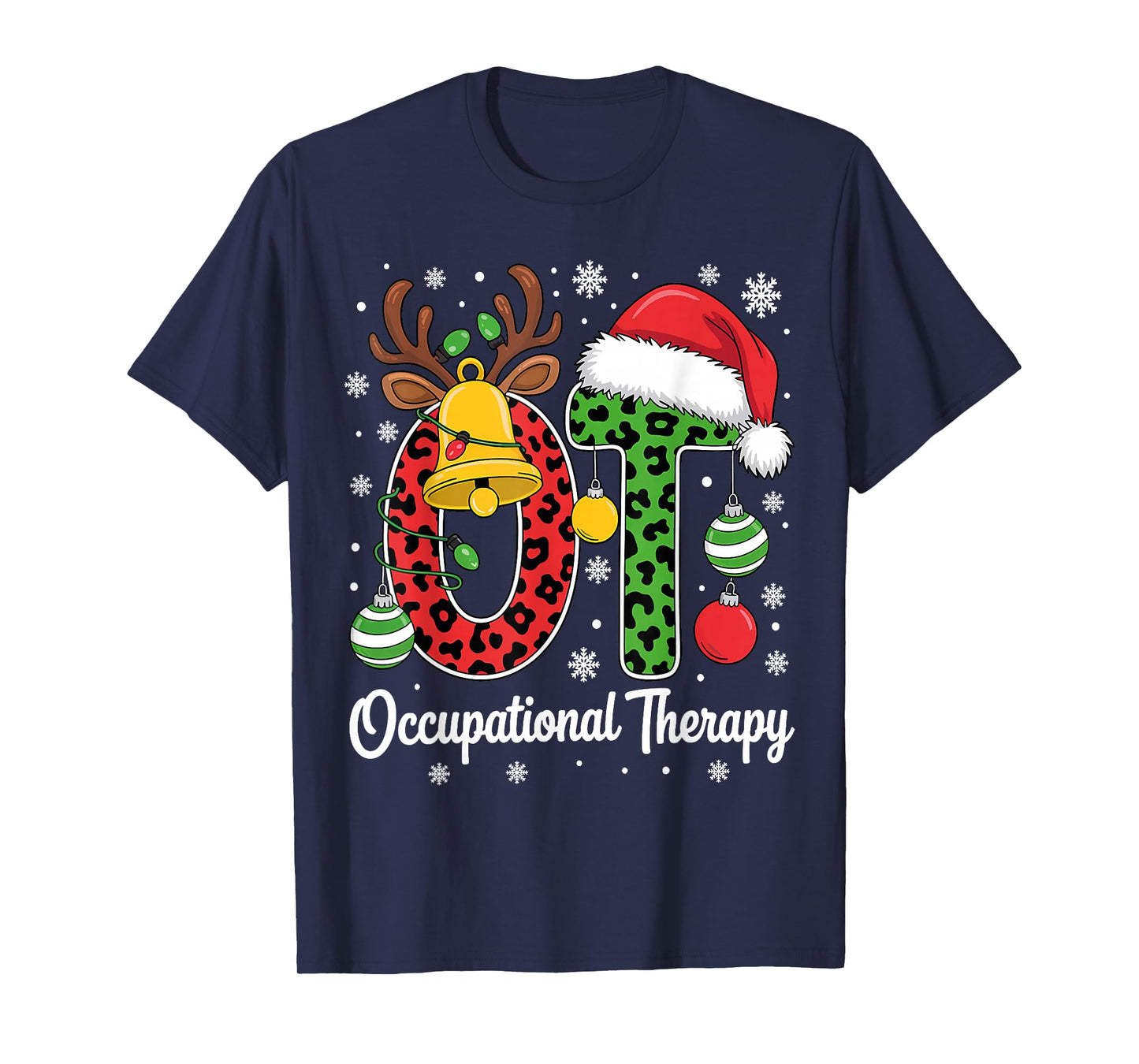 Occupational Therapy Christmas Santa hat OT Therapist Xmas T-Shirt