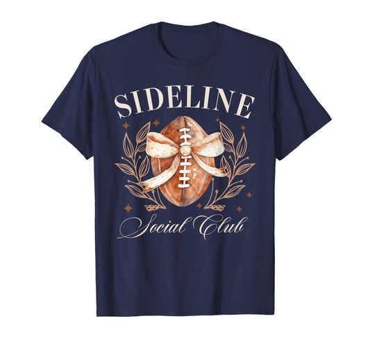 Sideline Social Club American Football Coquette Bow Game Day T-Shirt