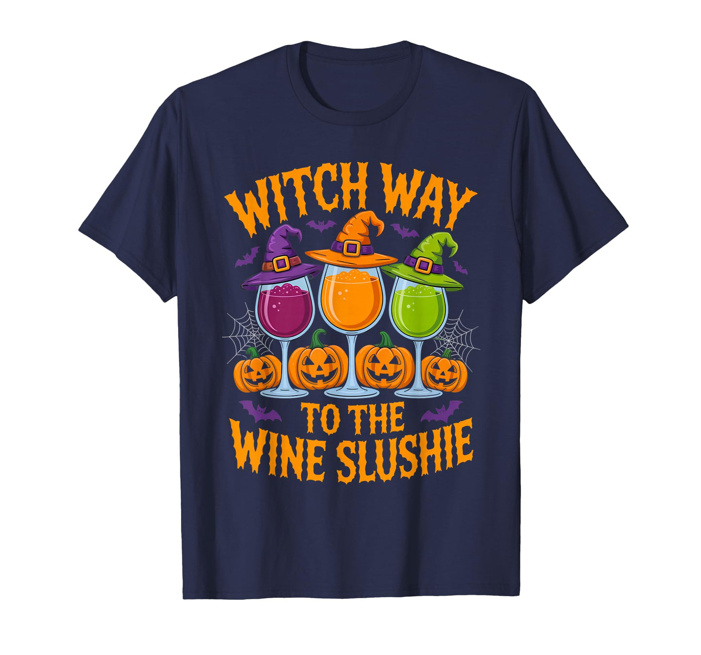 Witch Way to The Wine Slushie Halloween Drinking Outfit T-Shirt